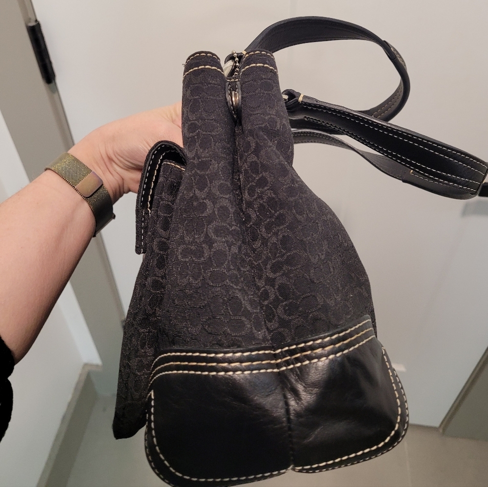 Coach VINTAGE Soho Double Pocket Satchel Signature Jacquard Shoulder Bag - Picture 5 of 9